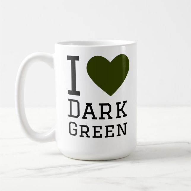 Ich liebe dunkelgrün kaffeetasse (Links)