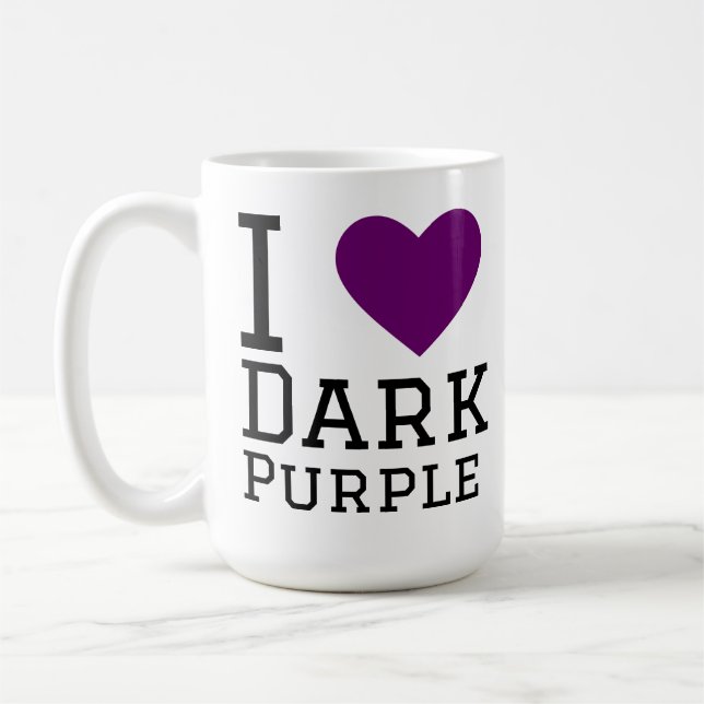Ich liebe dunkles Violett Kaffeetasse (Links)