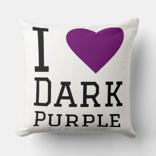 Ich liebe dunkles Violett Kissen