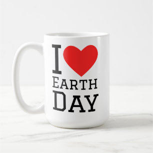 Ich liebe Earth Day Quadrat-Aufkleber Kaffeetasse
