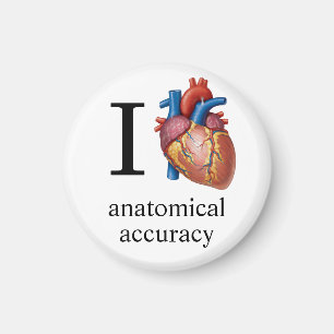 Ich liebe {echtes Herz] Anatomische Genauigkeit -  Magnet