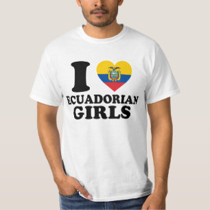 Ich liebe ecuadorianische Mädchen Ecuador-Flagge H T-Shirt