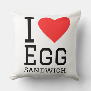 Ich liebe Eiersandwich Kissen