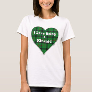 Ich Liebe, ein Kincaid Clan Tartan Kariertes Herz  T-Shirt