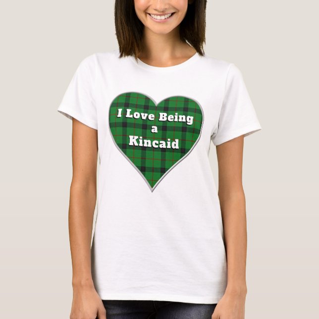 Ich Liebe, ein Kincaid Clan Tartan Kariertes Herz  T-Shirt (Vorderseite)