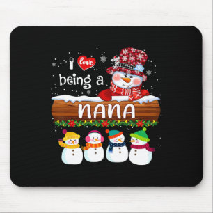 Ich Liebe, ein Nana Snowman Fun frohe Weihnachten Mousepad