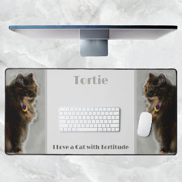 Ich Liebe eine Katze mit Tortitude Felin Fotografi Schreibtischunterlage