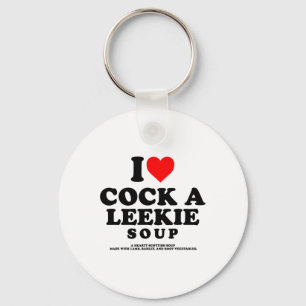 Ich liebe eine schottische Lauchsuppe, Huhn Lauch Schlüsselanhänger