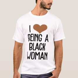 Ich Liebe, eine schwarze Frau Niedlich Brown Heart T-Shirt