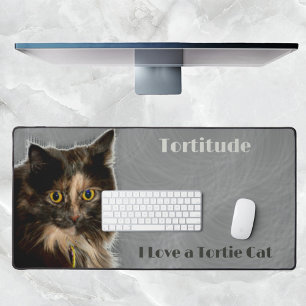 Ich Liebe eine Tortie Cat Feline Fotografie Tortit Schreibtischunterlage