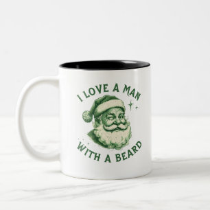 Ich Liebe einen Mann mit Bart-Design Zweifarbige Tasse