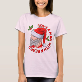 Ich Liebe einen Mann mit Bart-Weihnachtsmann T-Shirt