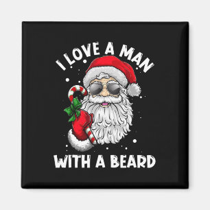 Ich liebe einen Mann mit einem Bart Santa Claus We Magnet