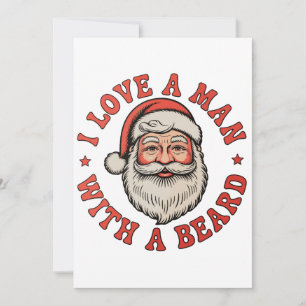 Ich liebe einen Mann mit einem Bart Weihnachtsmann Einladung