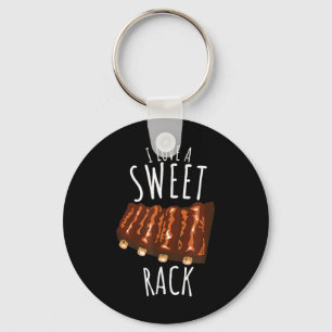 Ich Liebe einen süßen Rack Funny Grillen Grilling Schlüsselanhänger