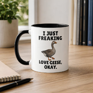 Ich liebe einfach nur Gänse, okay, lustige Gans Tasse