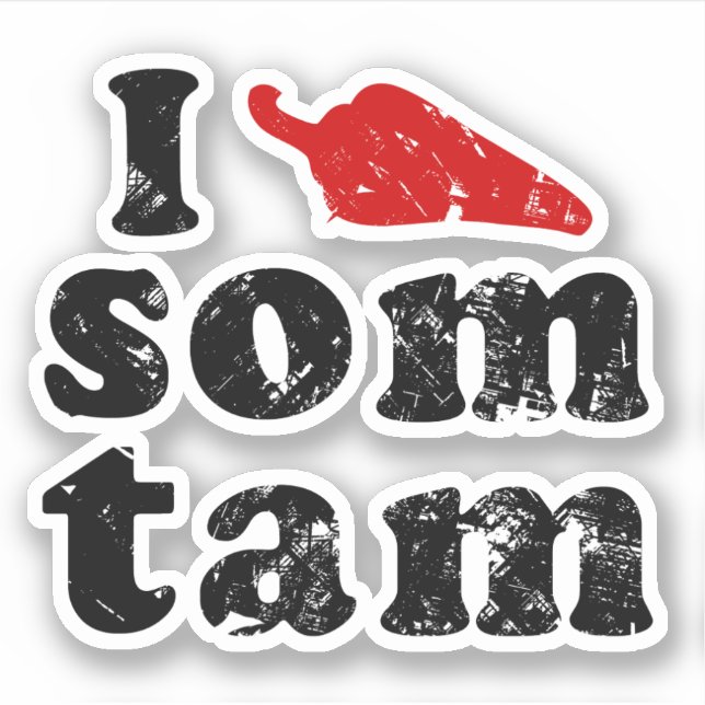 Ich Liebe einige Tam Thai Isai Essen Aufkleber (Vorderseite)