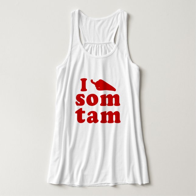Ich Liebe einige Tam Thai Isai Essen Tank Top (Design Vorderseite)