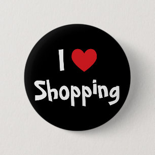 Ich liebe Einkaufen Button
