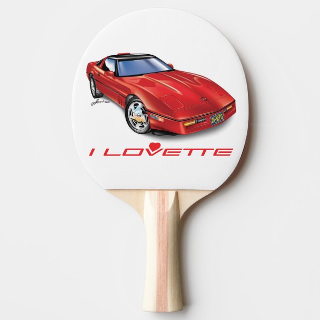 ICH LIEBE EINZIGARTIGE AUTODESIGN TISCHTENNIS SCHLÄGER (Vorderseite)