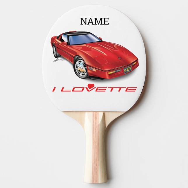 ICH LIEBE EINZIGARTIGE AUTODESIGN TISCHTENNIS SCHLÄGER (Vorderseite)