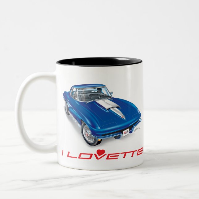 ICH LIEBE EINZIGARTIGE AUTODESIGN ZWEIFARBIGE TASSE (Links)