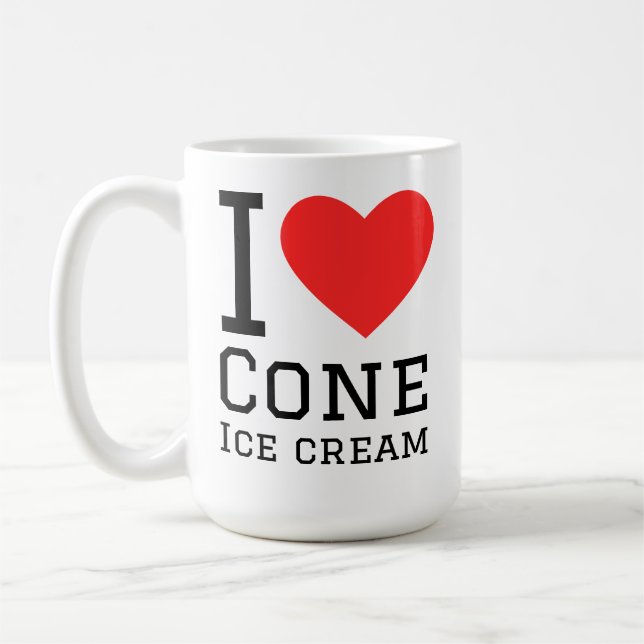 Ich liebe Eis in der Waffel  Kaffeetasse (Links)