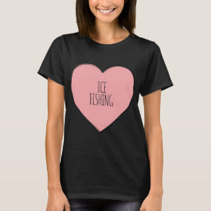 Ich liebe Eisangeln Rosa Herz T-Shirt