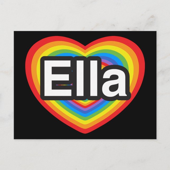 Ich Liebe Ella. Ich Liebe dir Ella. Herz Postkarte (Vorderseite)