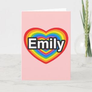 Ich liebe Emily. Ich liebe dich Emily. Herz Karte