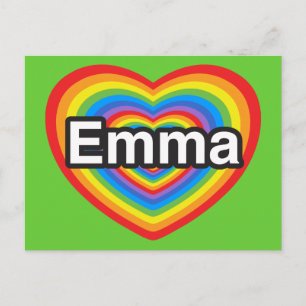 Ich Liebe Emma. Ich Liebe dir Emma. Herz Postkarte