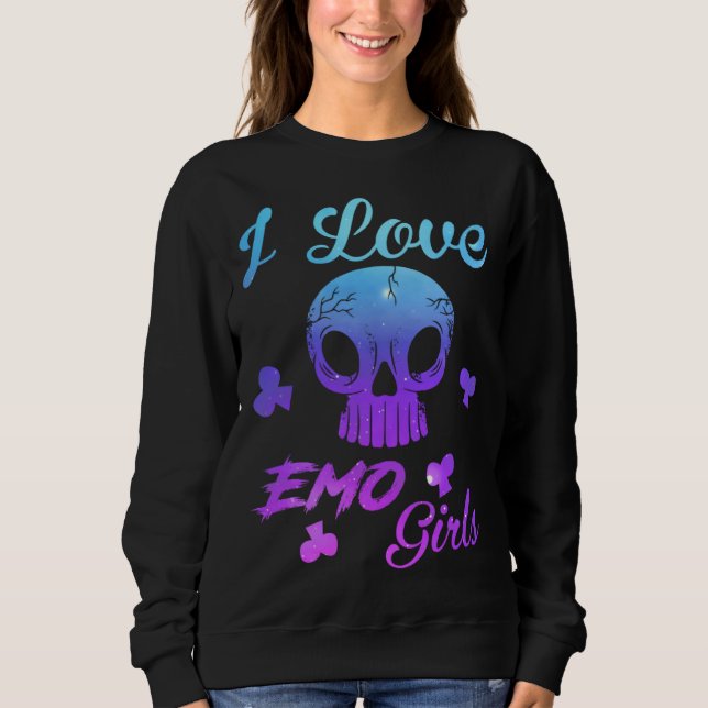 Ich liebe Emo-Jungs  Ich liebe Emo-Mädchen  Emo-Go Sweatshirt (Vorderseite)