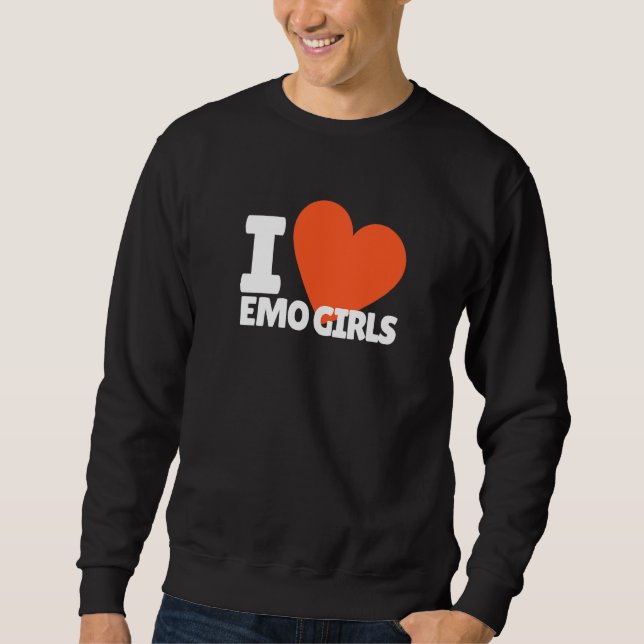 Ich liebe Emo-Mädchen Herz Egirl Sweatshirt (Vorderseite)