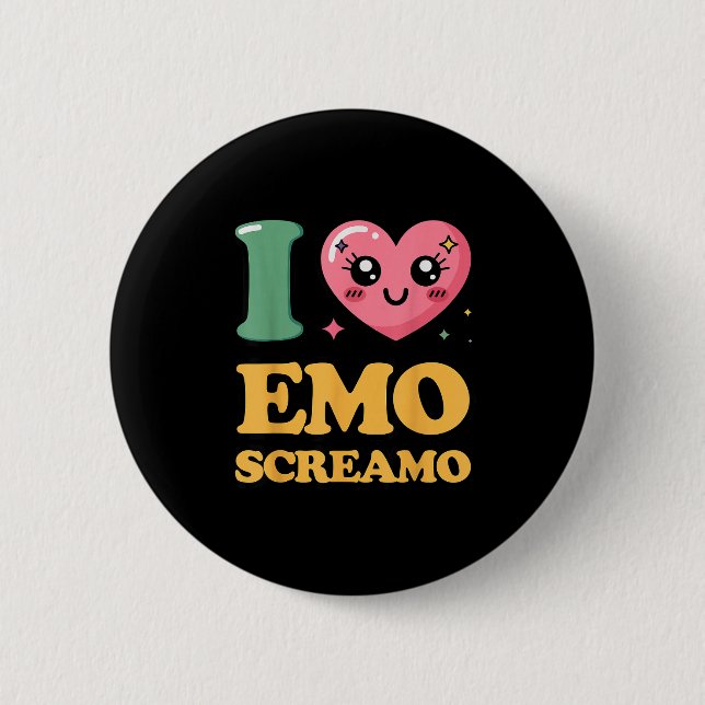 Ich liebe Emo Screamo  Button (Vorderseite)