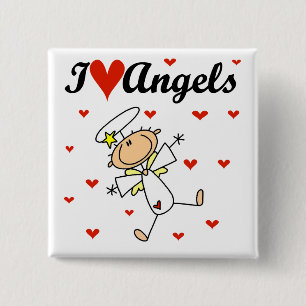 Ich liebe Engel T-Shirts und Geschenke Button