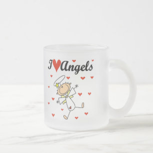 Ich liebe Engel T-Shirts und Geschenke Mattglastasse