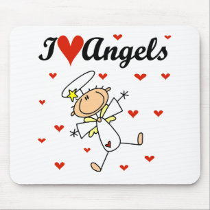 Ich liebe Engel T-Shirts und Geschenke Mousepad
