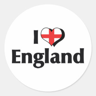Ich liebe England-Flagge Runder Aufkleber