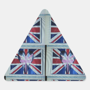 Ich liebe England Kunstposter Dreieckiger Aufkleber
