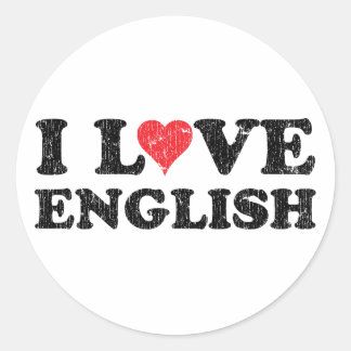 Ich Liebe Englisch Runder Aufkleber