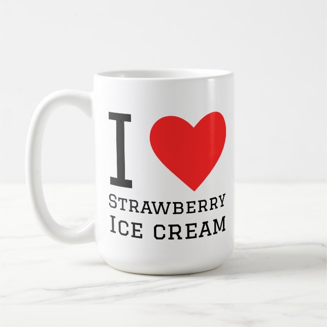 Ich liebe Erdbeereiscreme Kaffeetasse (Links)