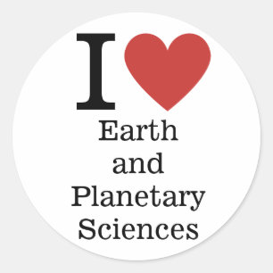 Ich ❤️ Liebe Erde und Planetenwissenschaften STICK Runder Aufkleber