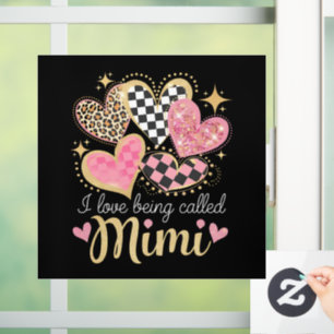 Ich liebe es, an Muttertag Mimi Oma Mama genannt z Fensteraufkleber