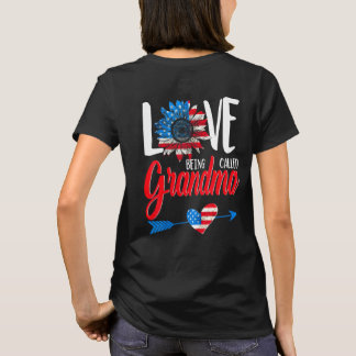 Ich liebe es, Oma Sonnenblume amerikanische Flagge T-Shirt