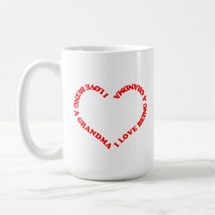 Ich liebe es, Oma zu sein, rotes Herzdesign für Om Kaffeetasse