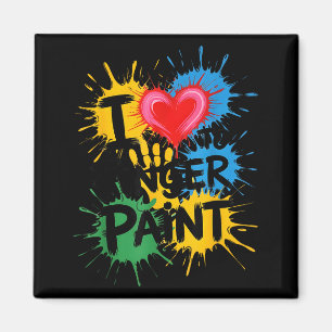 Ich liebe es, Paare mit Fingern zu malen Kunstlehr Magnet
