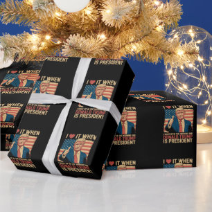 Ich liebe es, wenn ich aufwache und Trump Präsiden Geschenkpapier