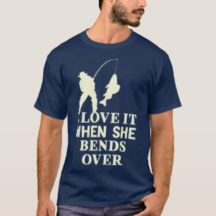 Ich Liebe es, wenn sie über das Funny Fishing schw T-Shirt