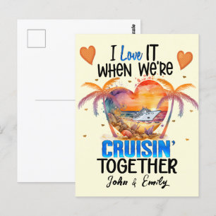Ich liebe es, wenn wir gemeinsam auf Kreuzfahrt si Postkarte