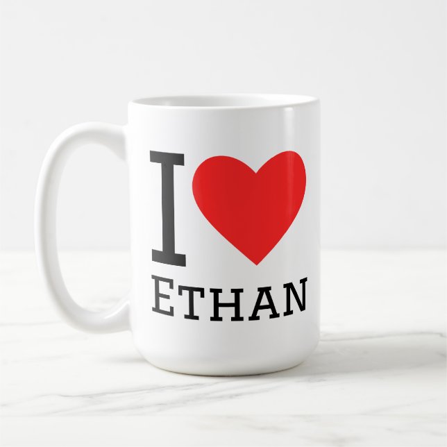 Ich liebe Ethan Kaffeetasse (Links)